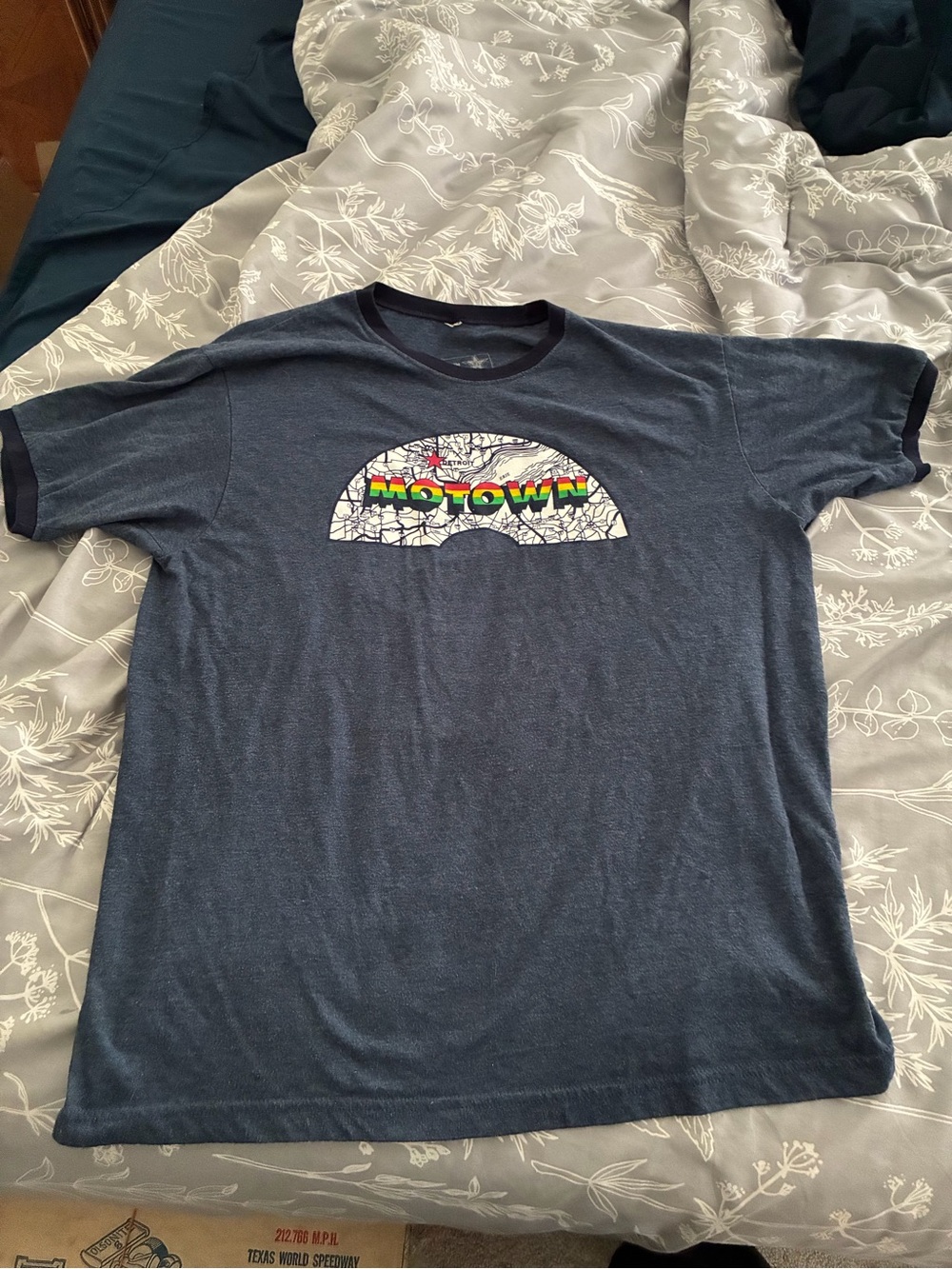 Motown Museum Ringer T-Shirt XL Detroit Map Graphic Hitsville USA Motown Records